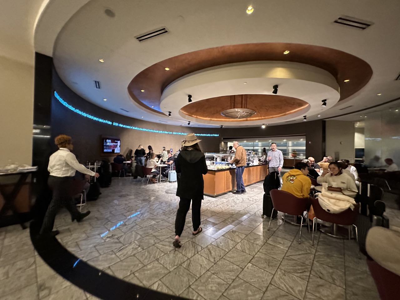 Delta SkyClub buffet room at DTW