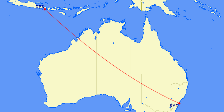 Tonight's redeye from Denpasar to Sydney on Virgin Australia (VA66). It is scheduled for 6h