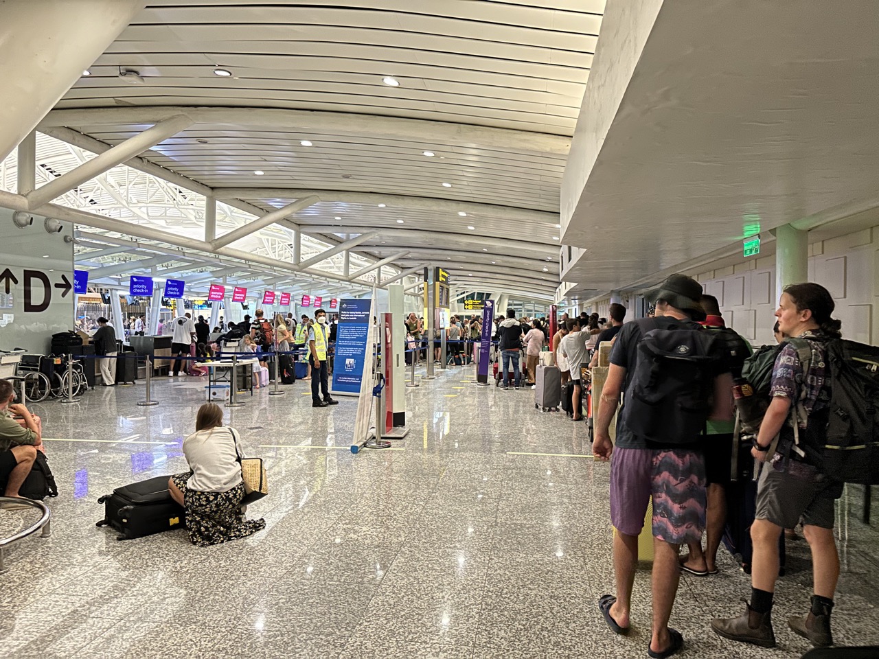 The line to check in for Virgin Australia