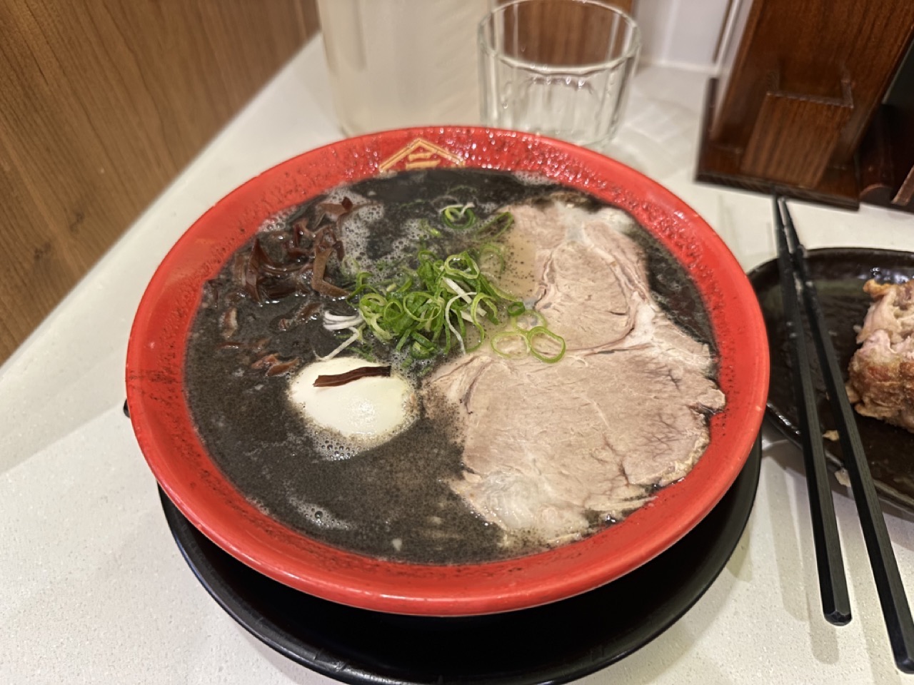 The black garlic ramen at Hakata Gensuke