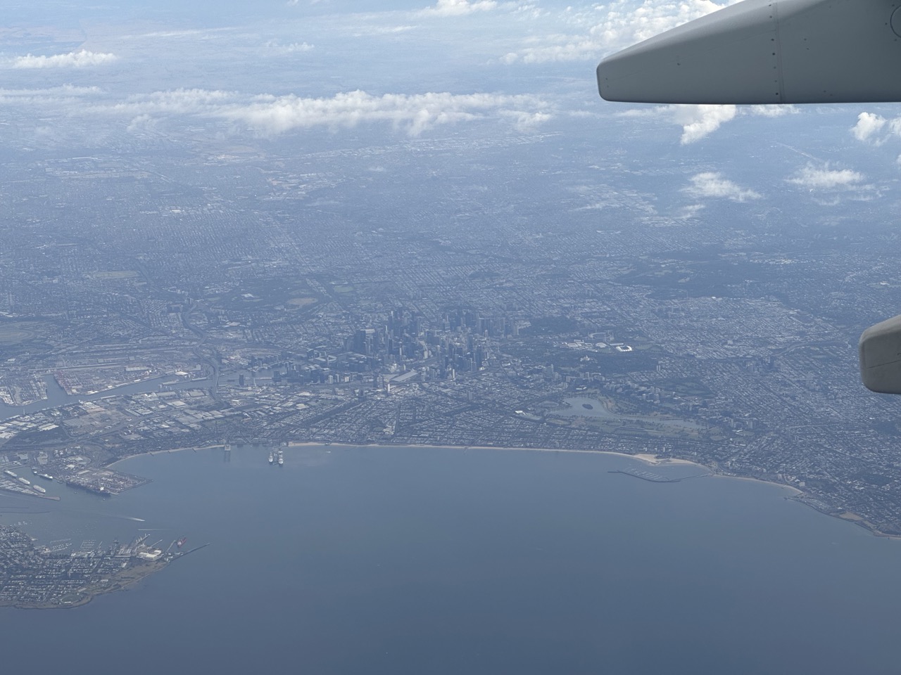 A great view of Melbourne from the flight, you can even see the Australian Open site