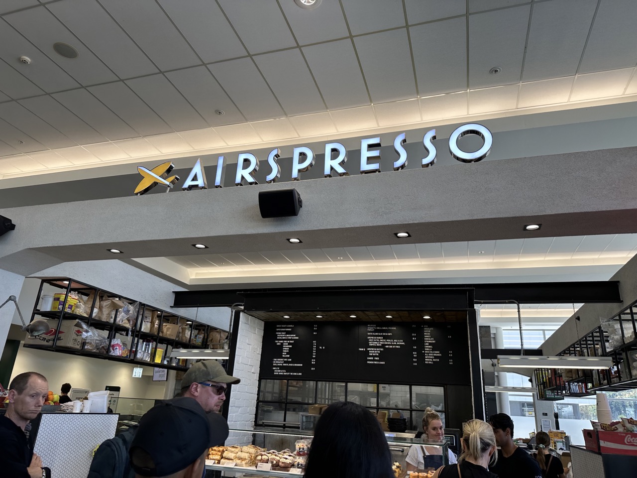 Airspresso is one of the few eating options at Queenstown airport