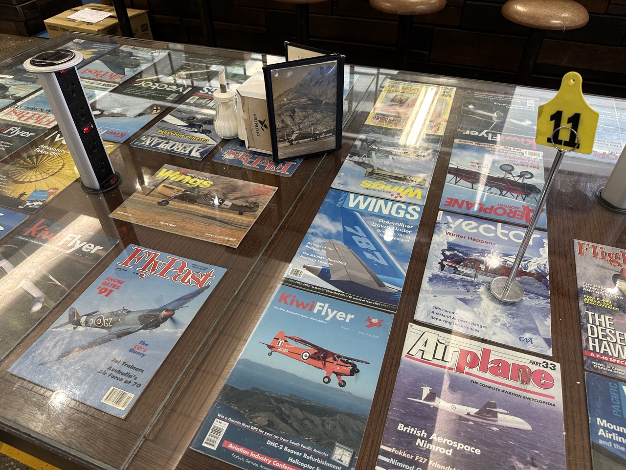 There was a very cool table displaying historical New Zealand aviation magazines