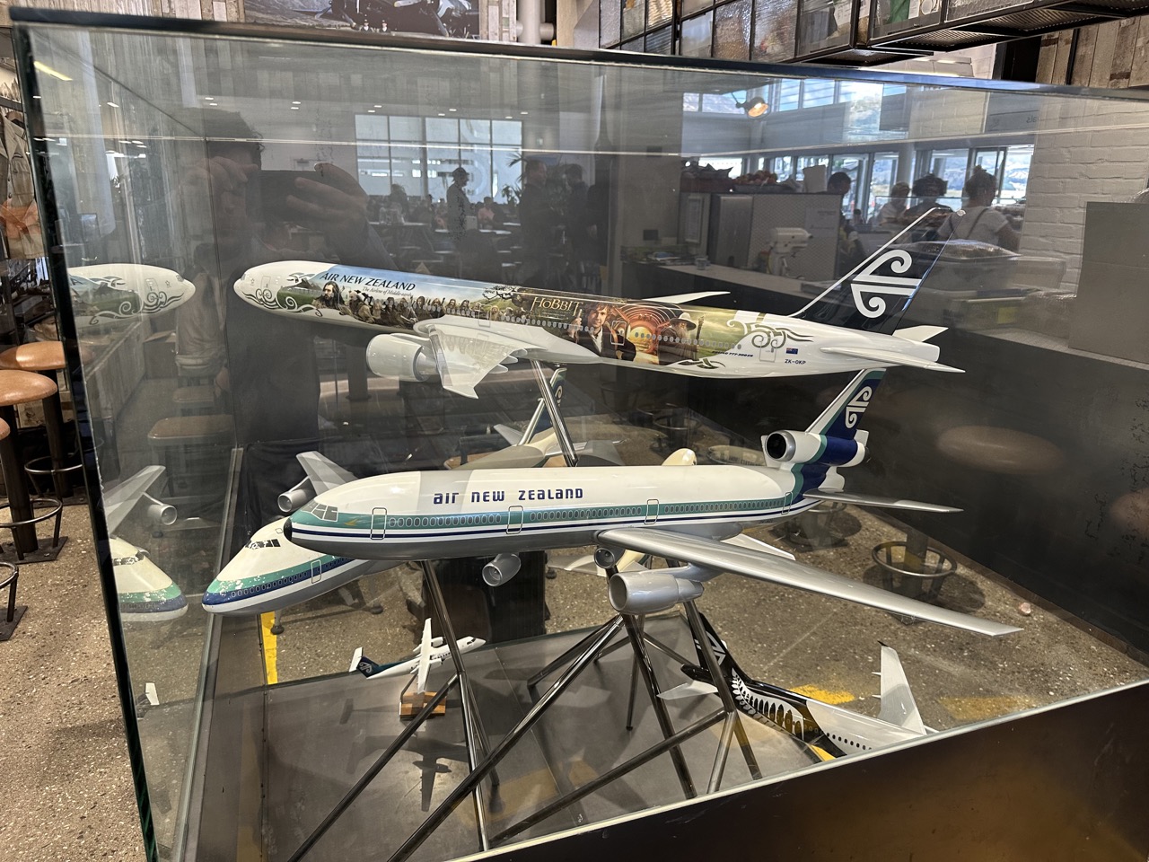 The airport had a case featuring historic Air New Zealand liveries