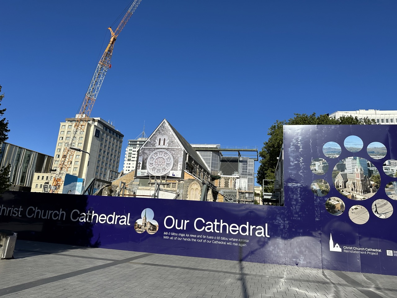 The Christchurch Cathedral is still being rebuilt