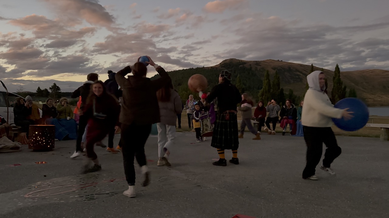 Participants were given balls (or in some cases, marshmallows on sticks) and told to dance around as if they were the planets