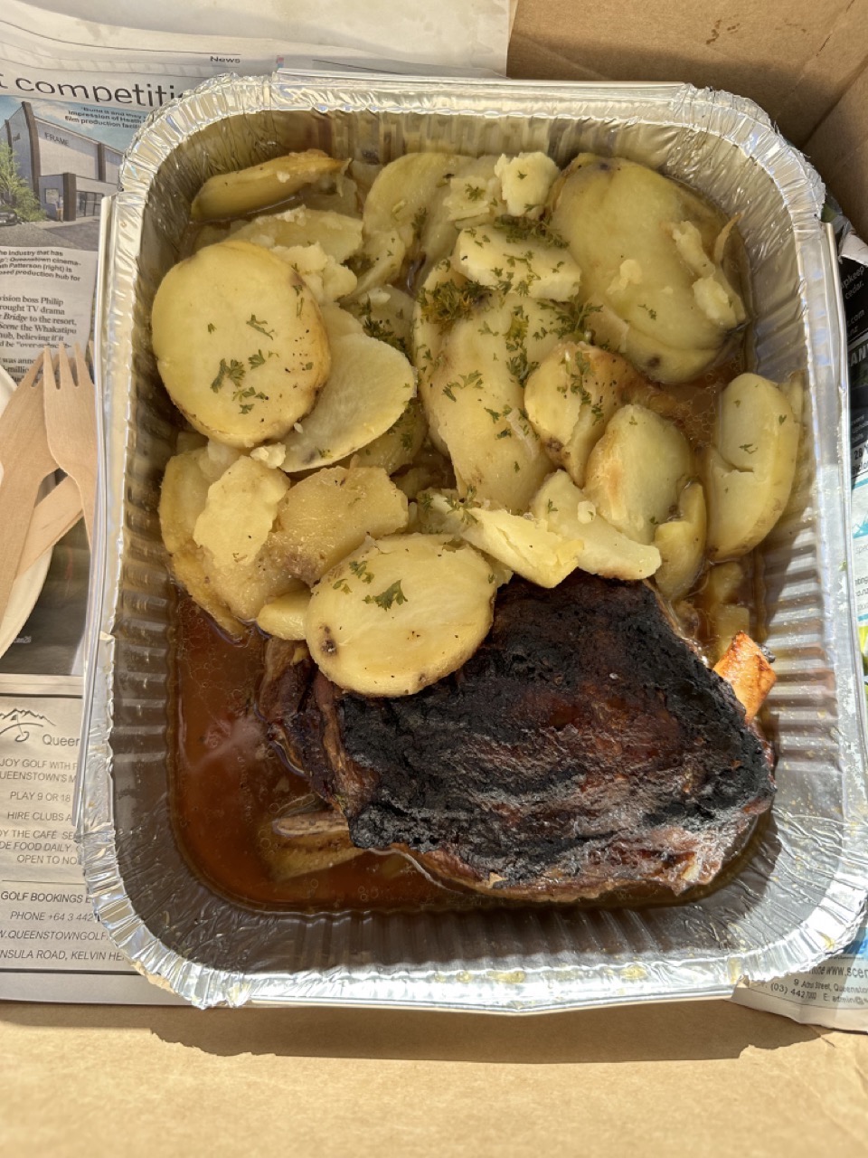 Lamb roast and potatoes from Pedro's House of Lamb