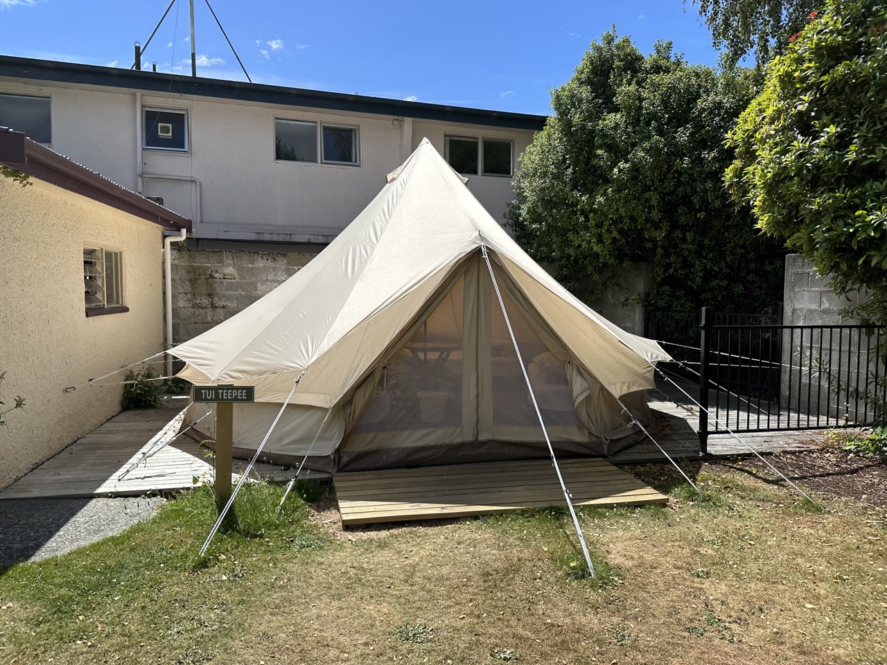 My room for the night at Te Anau Lakefront Backpackers was actually a teepee