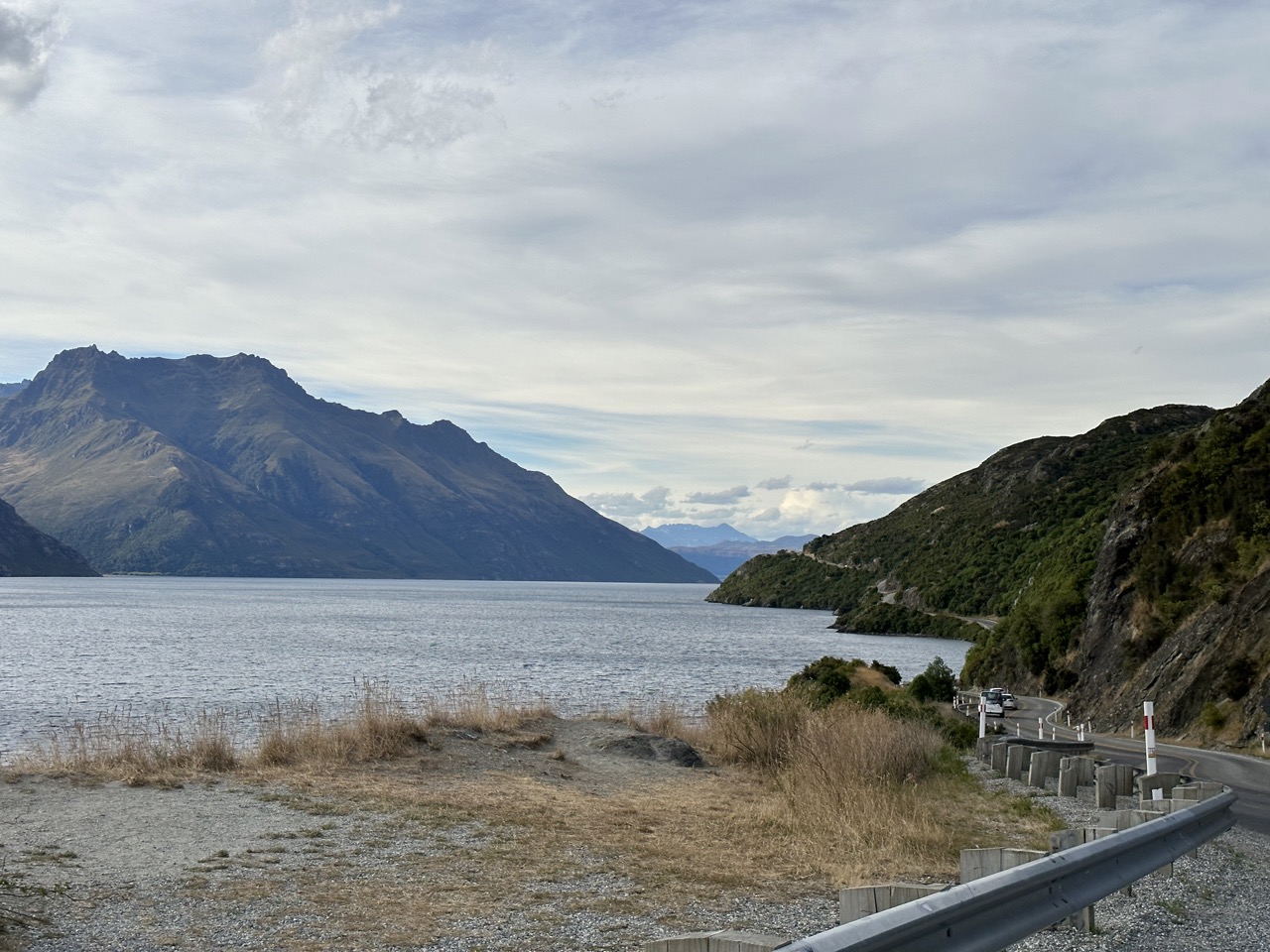 Views of the Devils Staircase and Lake Wakatipu on the drive back to Queenstown