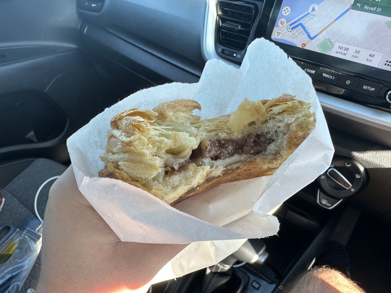 Pepper steak pie from Stone Oven Bakery in Hokitika