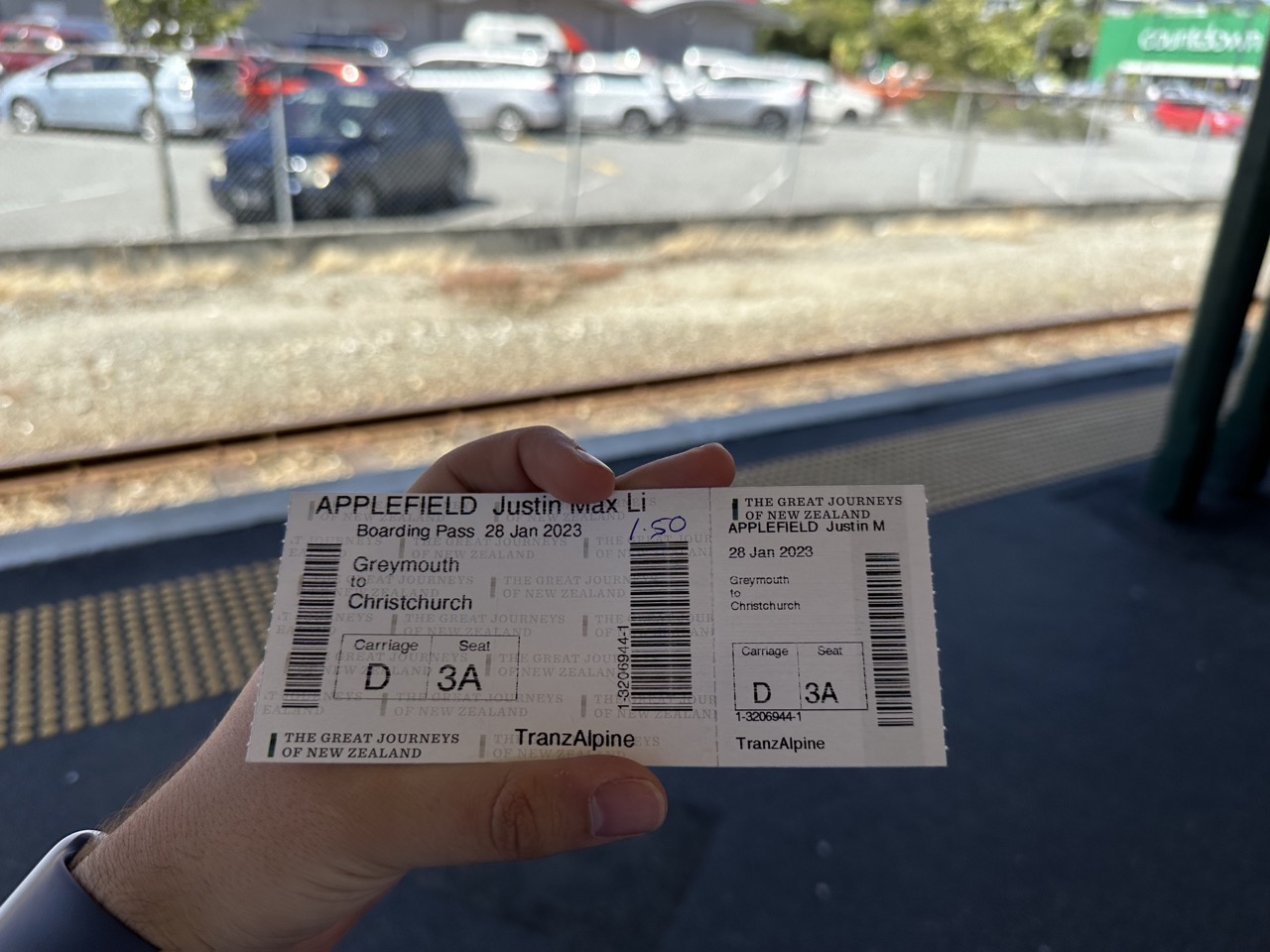 My boarding pass for today's train