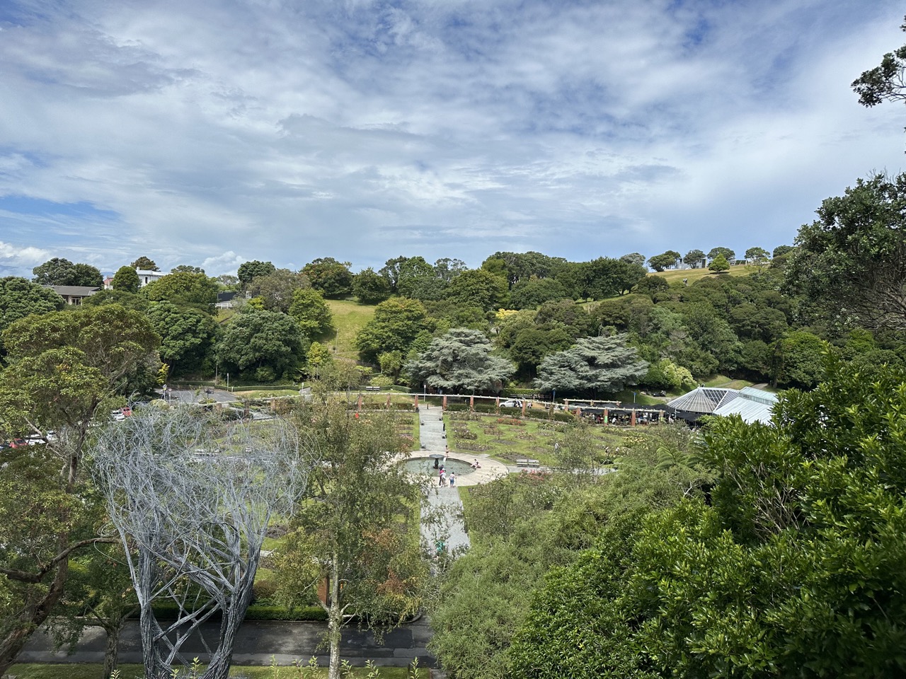 Overhead view of the Rose Garden at the Botanic Gardens