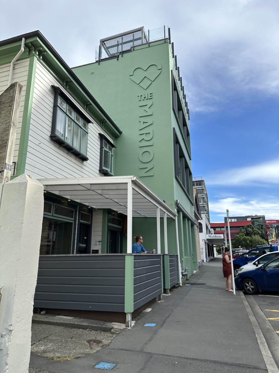 Exterior of The Marion Hostel, right in the heart of Wellington