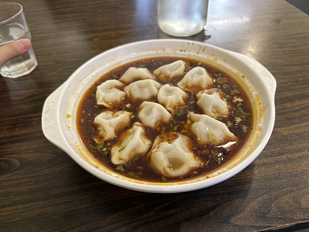 Ram's chili oil dumplings were delicious