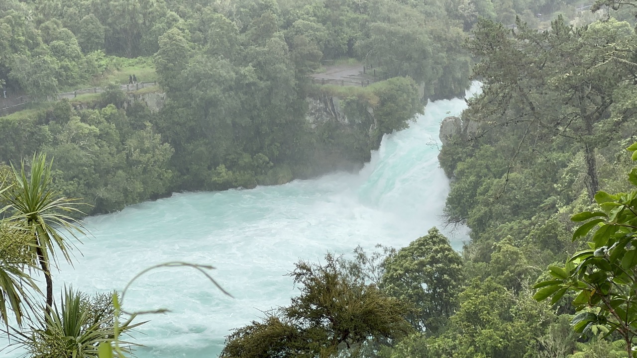 View of Huka Falls from farther away