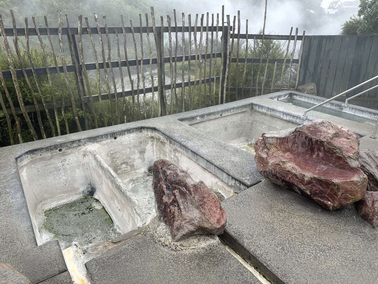 These baths are filled with geothermal water for bathing