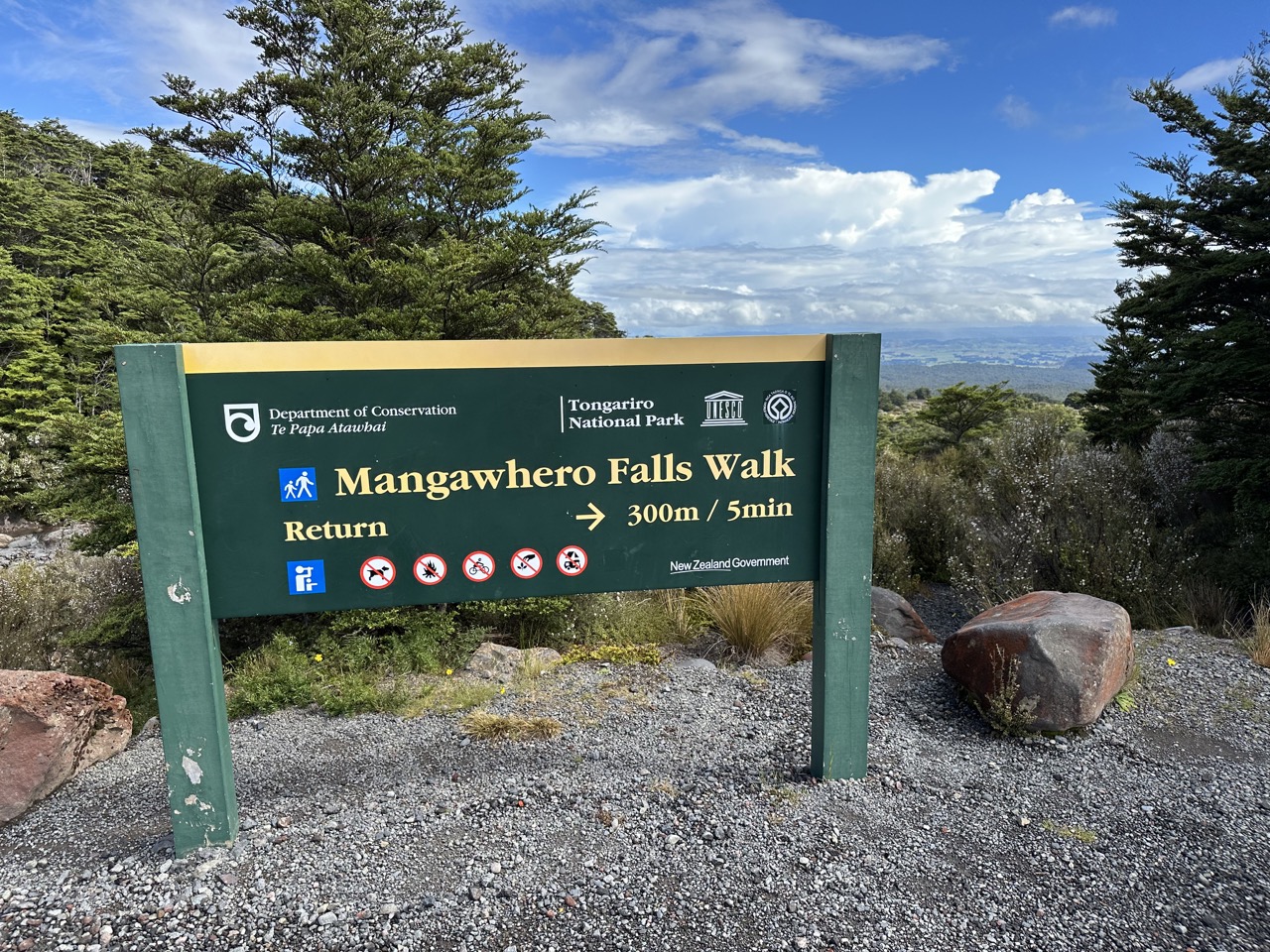 Entrance to Mangawhero Falls Walk in Tongariro National Park