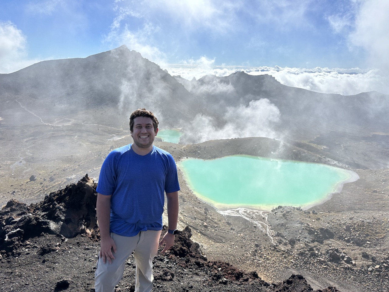 From the top of the Red Crater you can also see the Emerald Lakes that we will be hiking to next