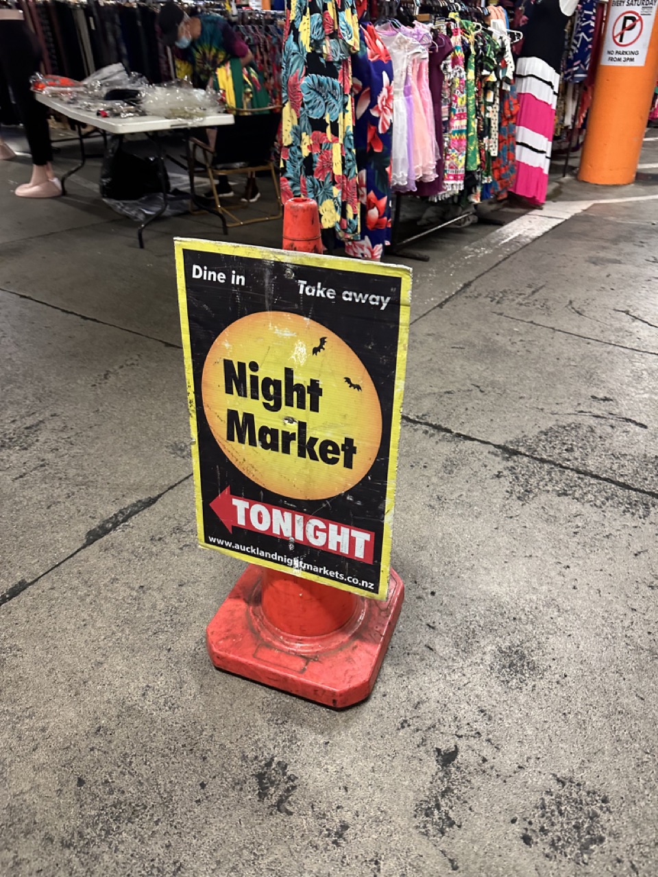 The Night Market on Saturday is in a parking garage beneath The Warehouse in Pakuranga