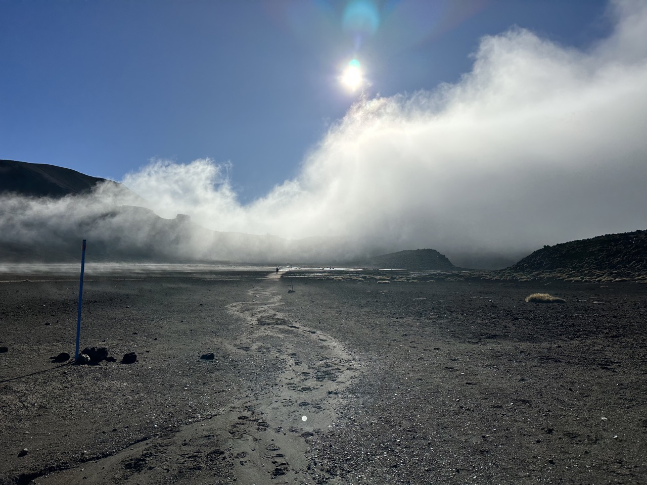 Before the summit to the top of the Red Crater there is a nice flat section, a good opportunity to catch your breath