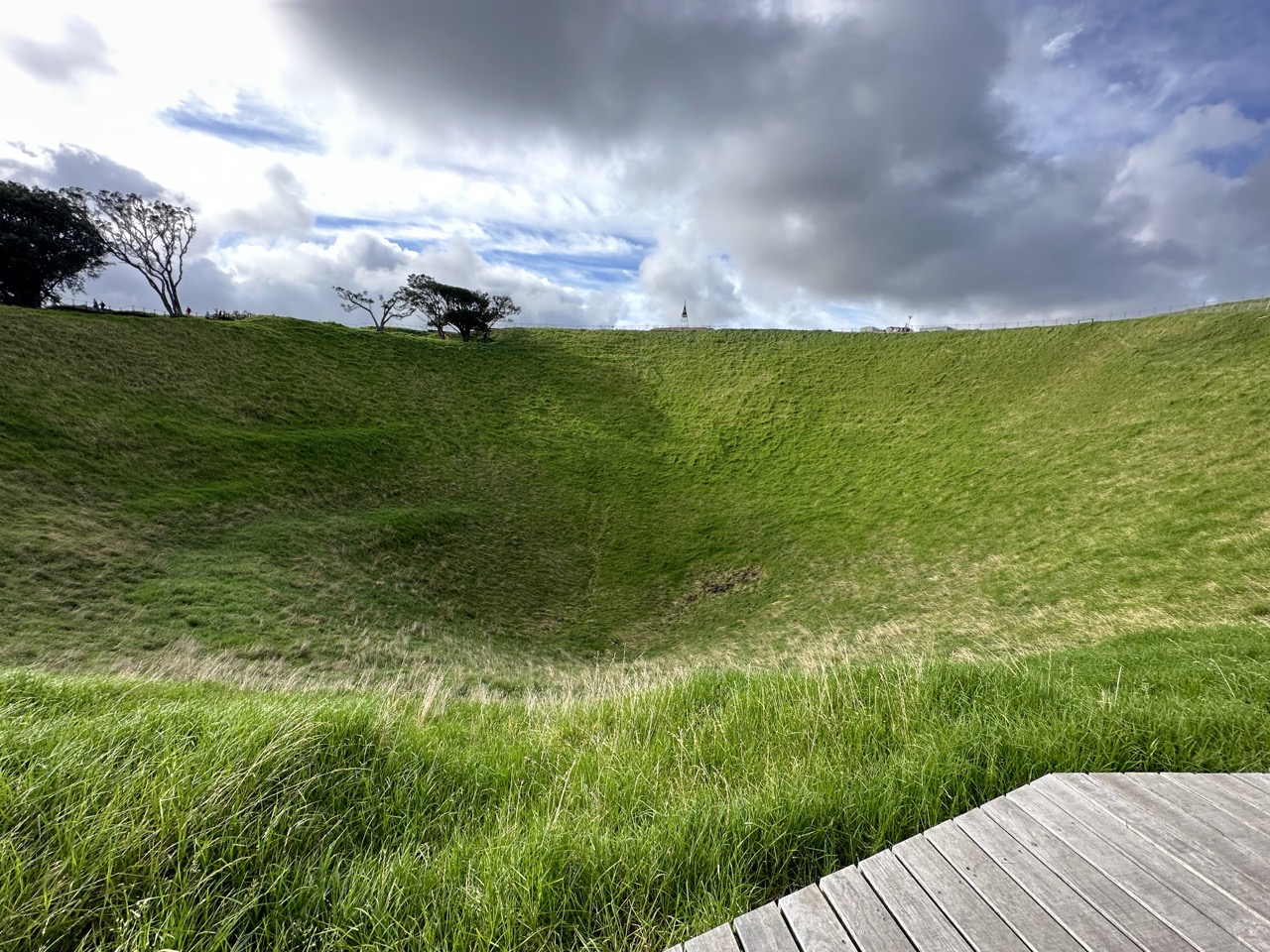 The crater of Mount Eden in Auckland