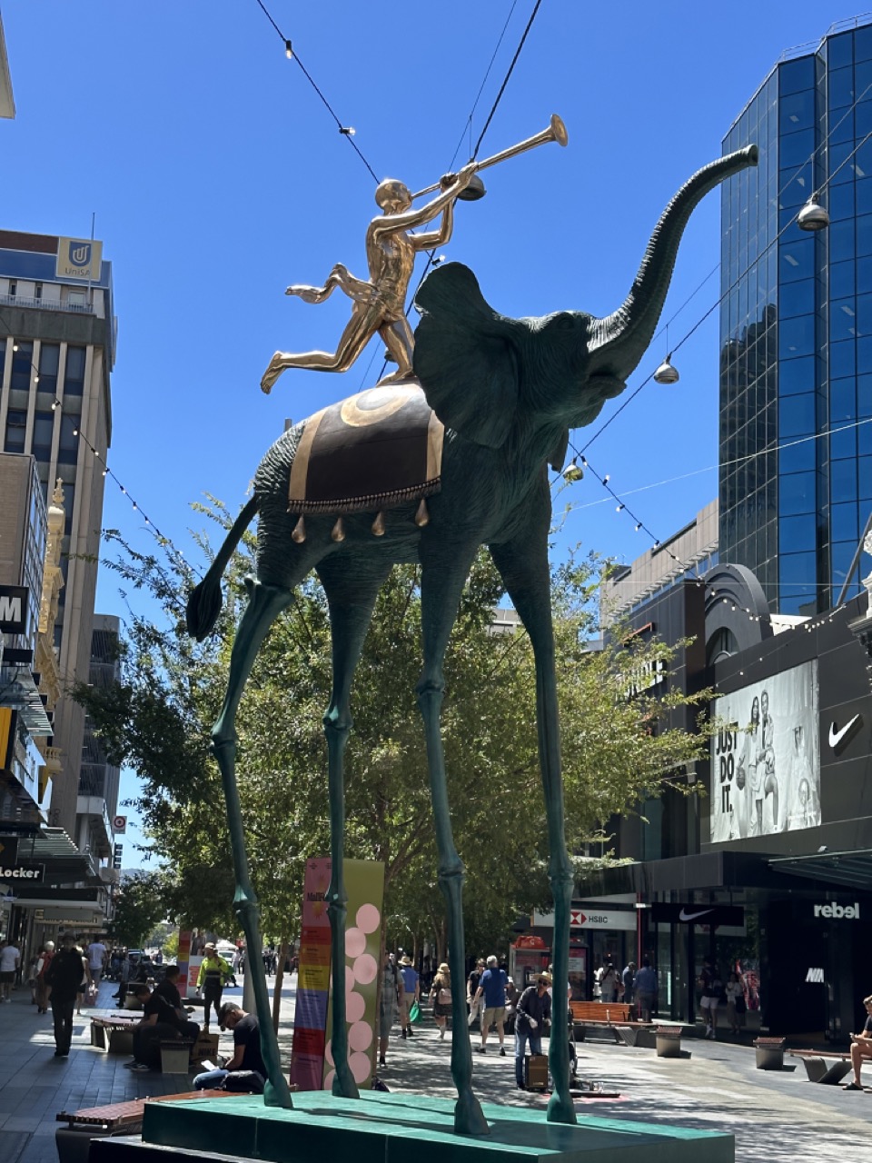 Salvador Dali's Triumphant Elephant on display in Rundle Mall