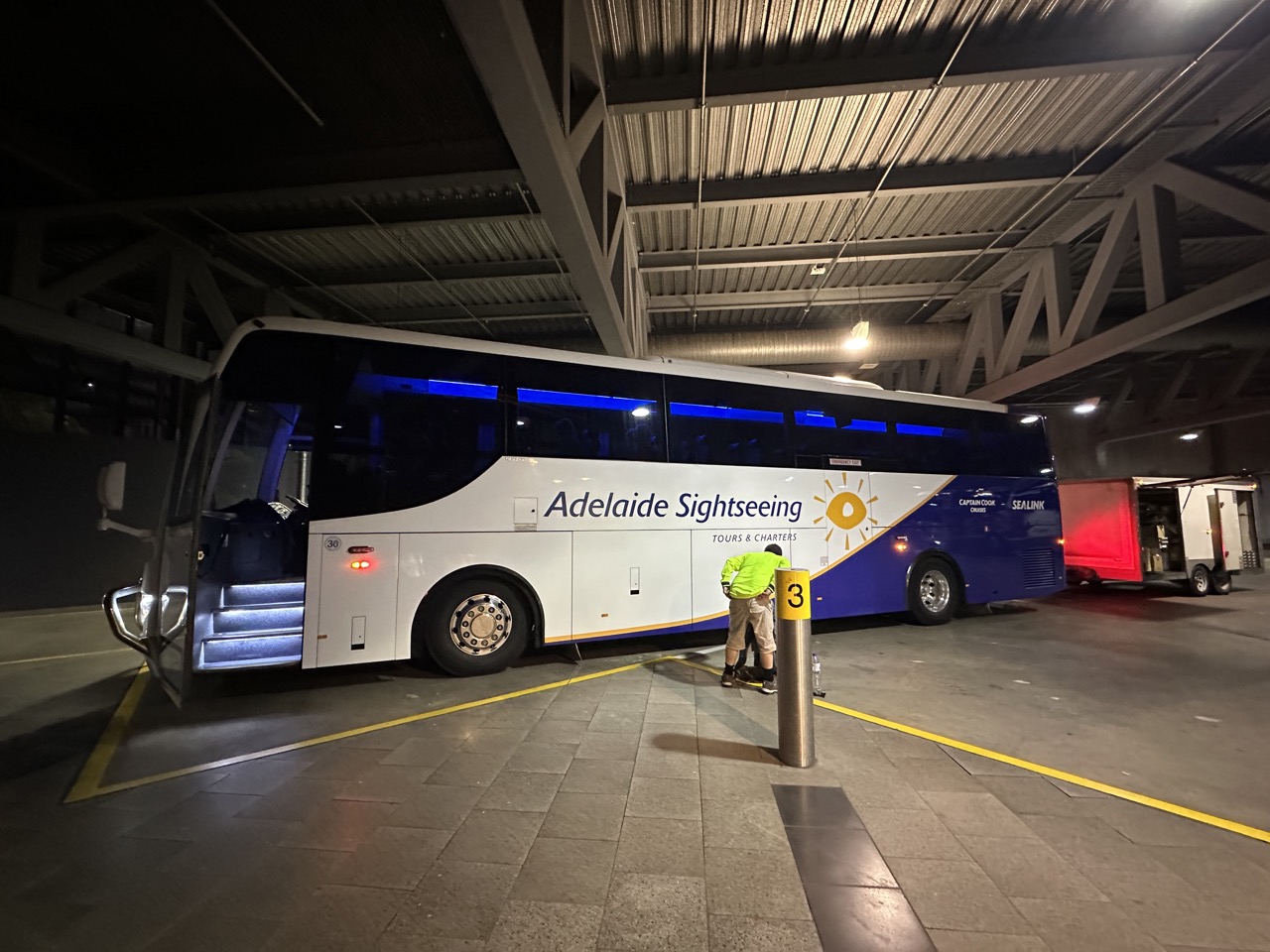 I woke up early to catch a bus from Adelaide Central Bus Station to Cape Jervis Ferry Terminal