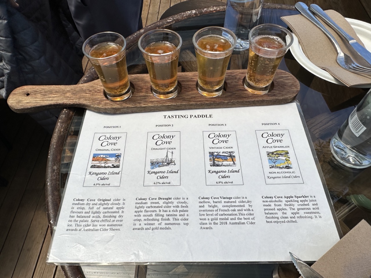 There was a cider tasting available at lunch