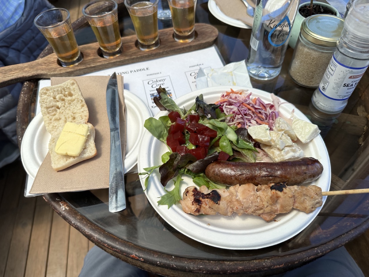 Lunch was australian barbecue and salad