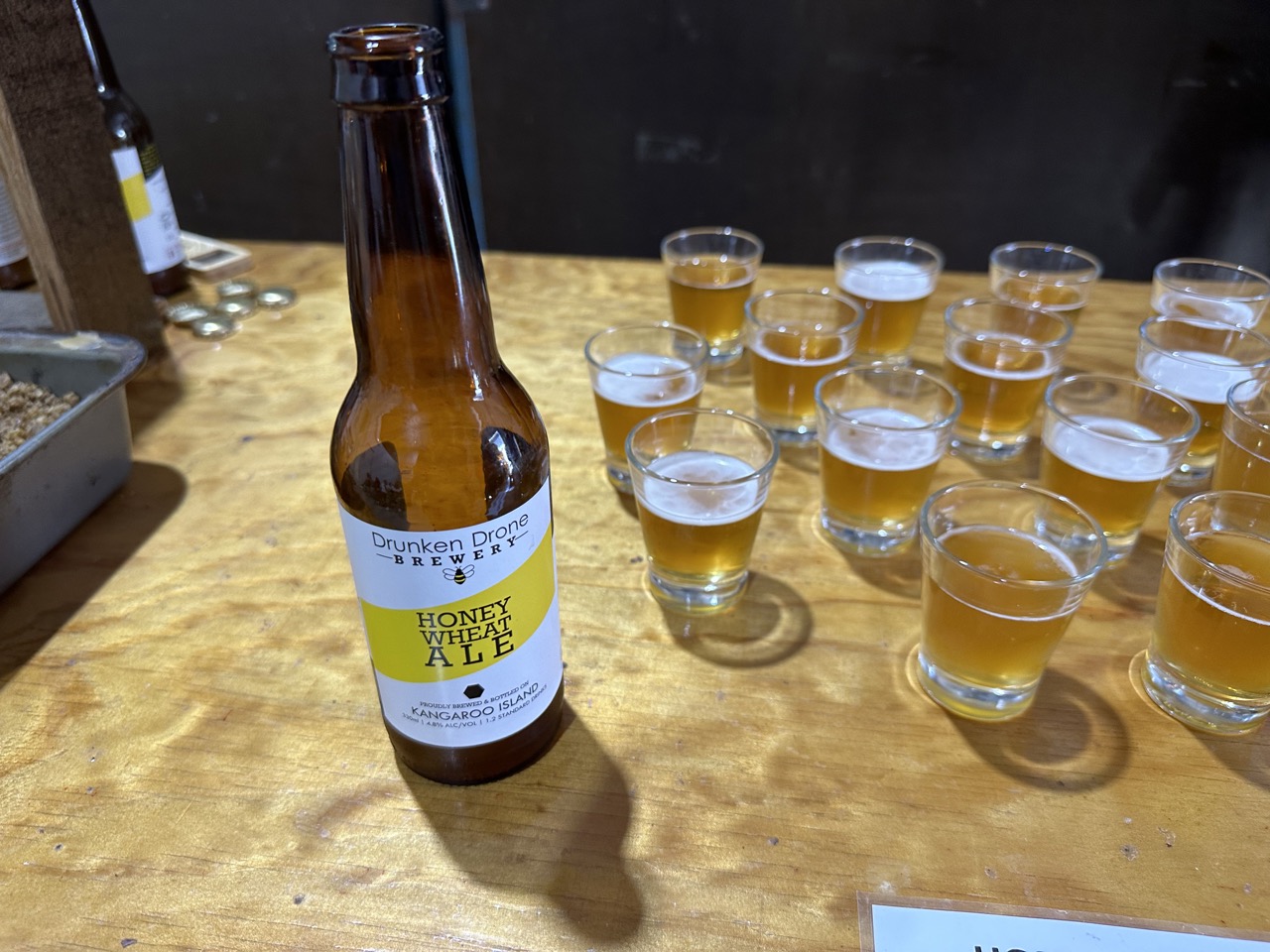 I got to try some honey wheat ale at the Clifford Honey Farm 