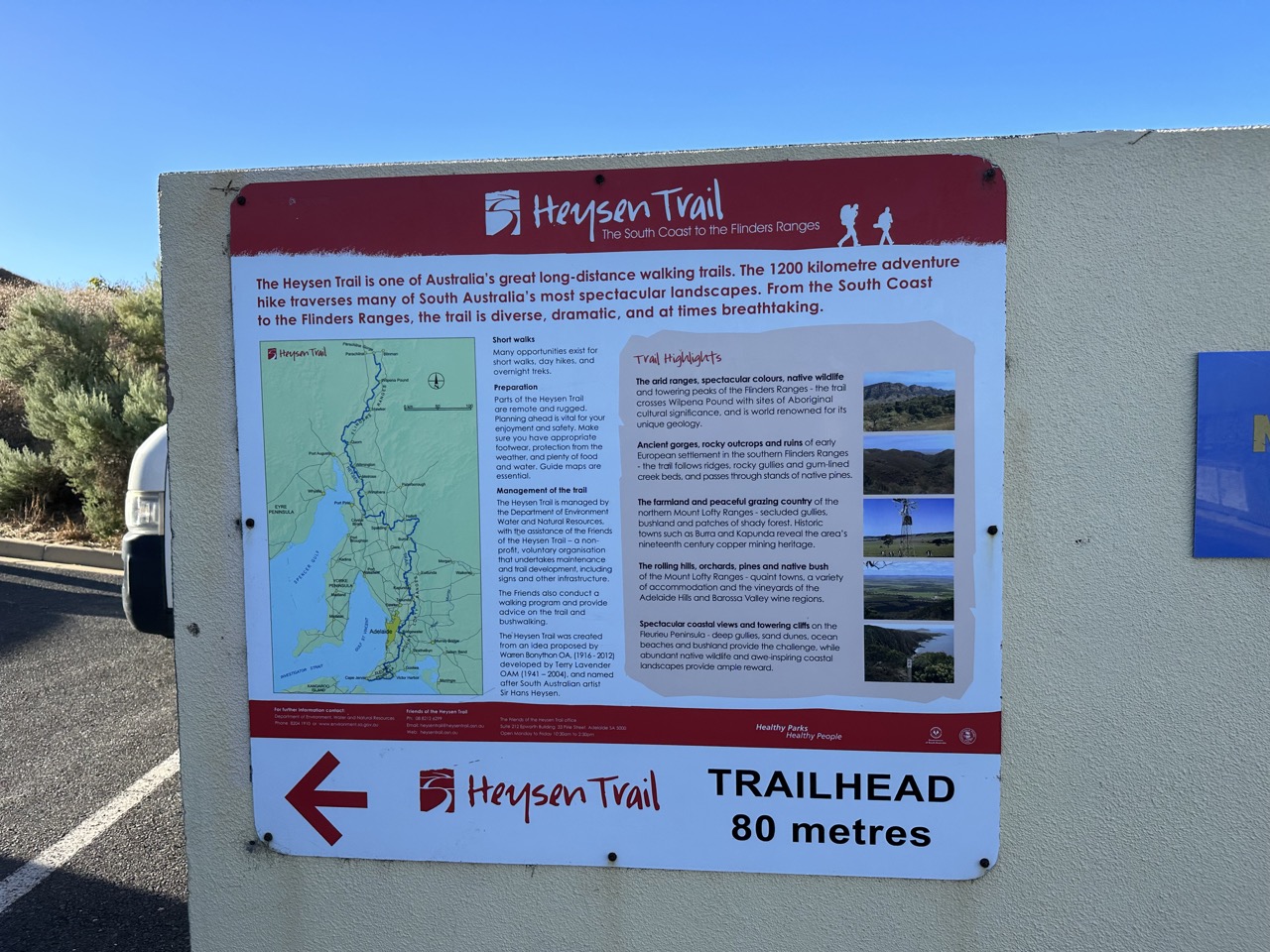 Cape Jervis is also the start of the Heysen Trail, which is 1200km long through South Australia