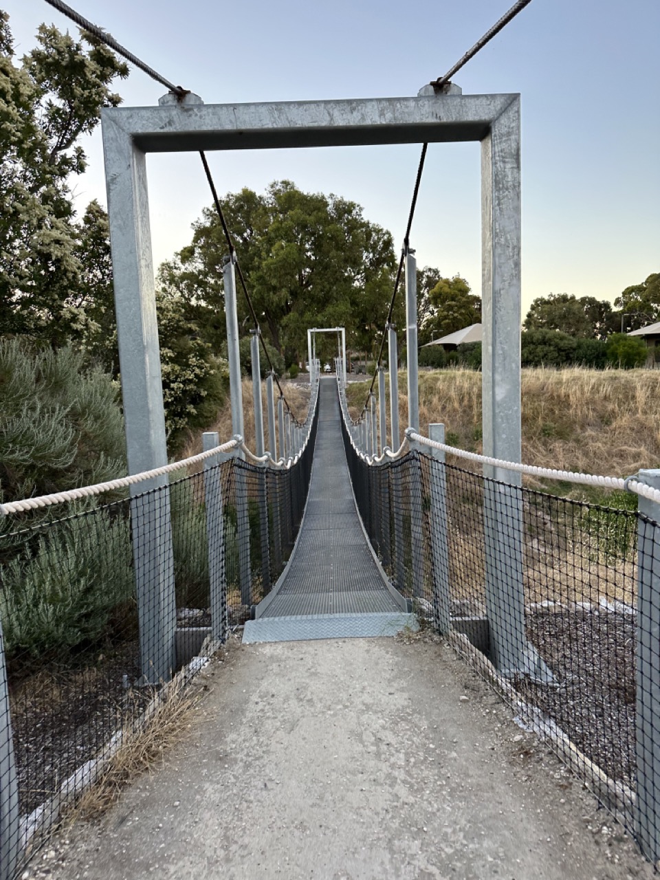 Fun bridge across the ravine on the sculpture trail