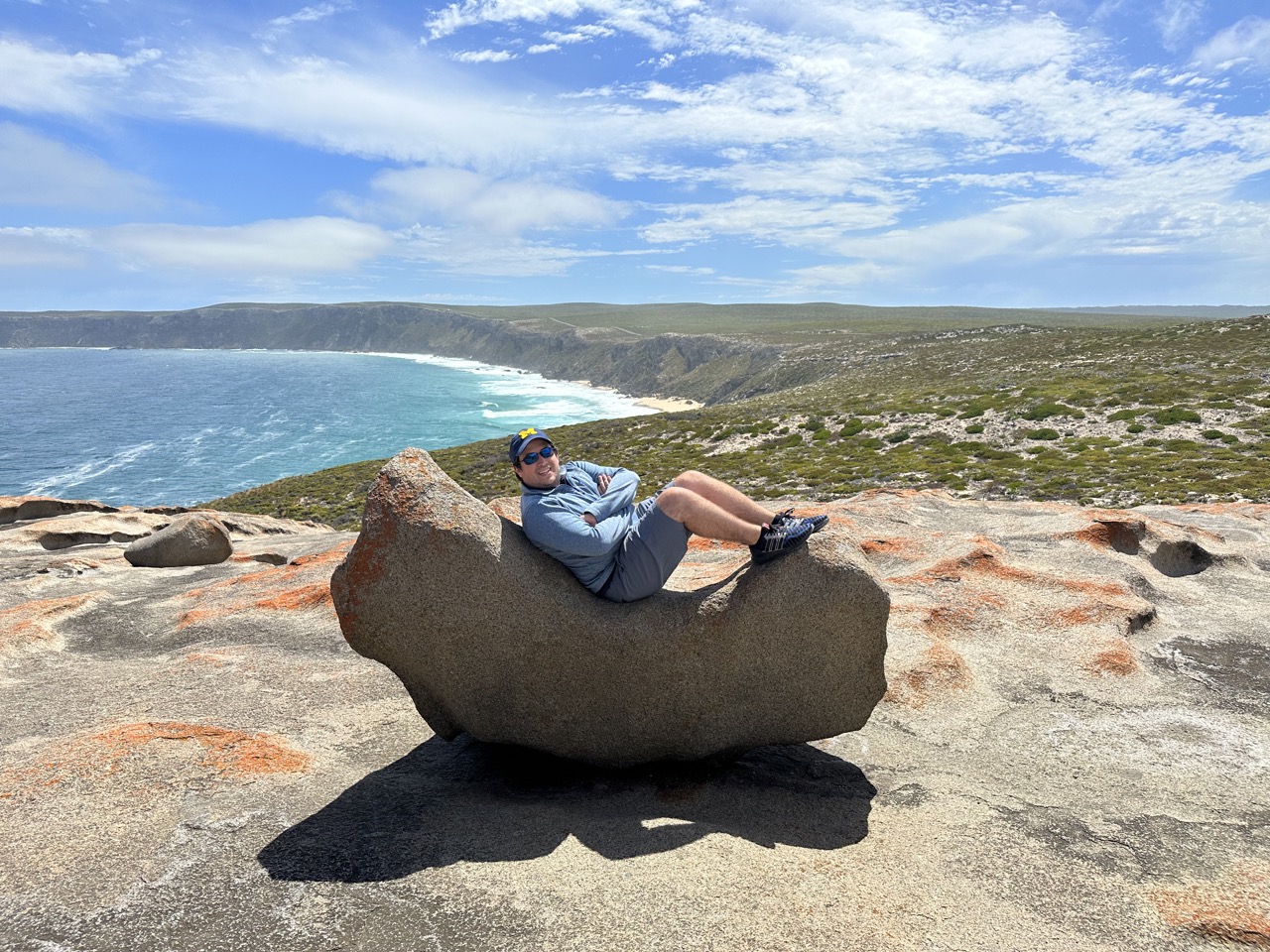 Adam said this is the best photo at the Remarkable Rocks, he called it an armchair