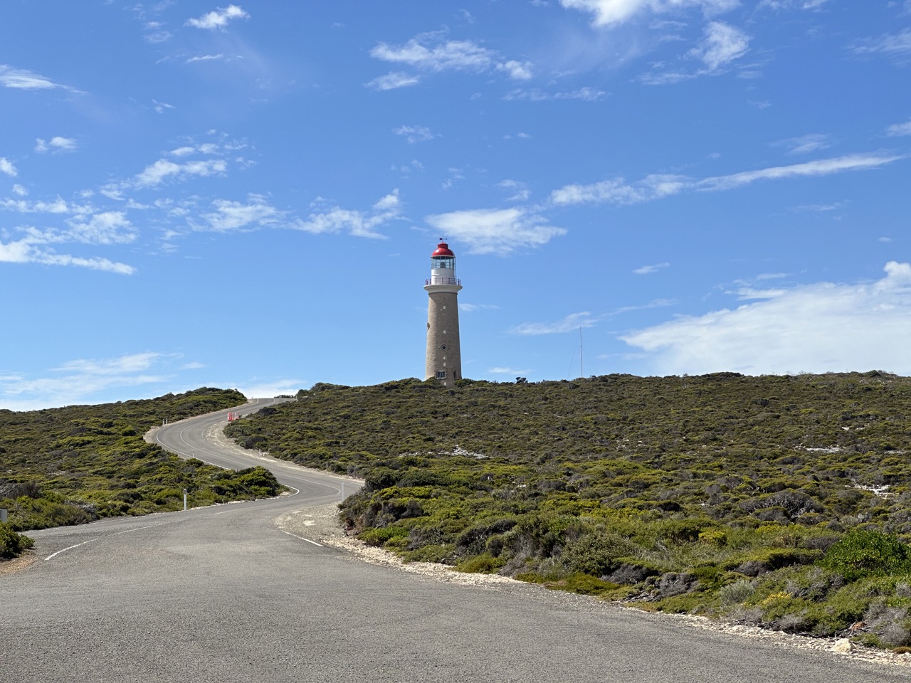 Cape Du Couedic Lighthouse as seen from the Admiral's Arch parking lot