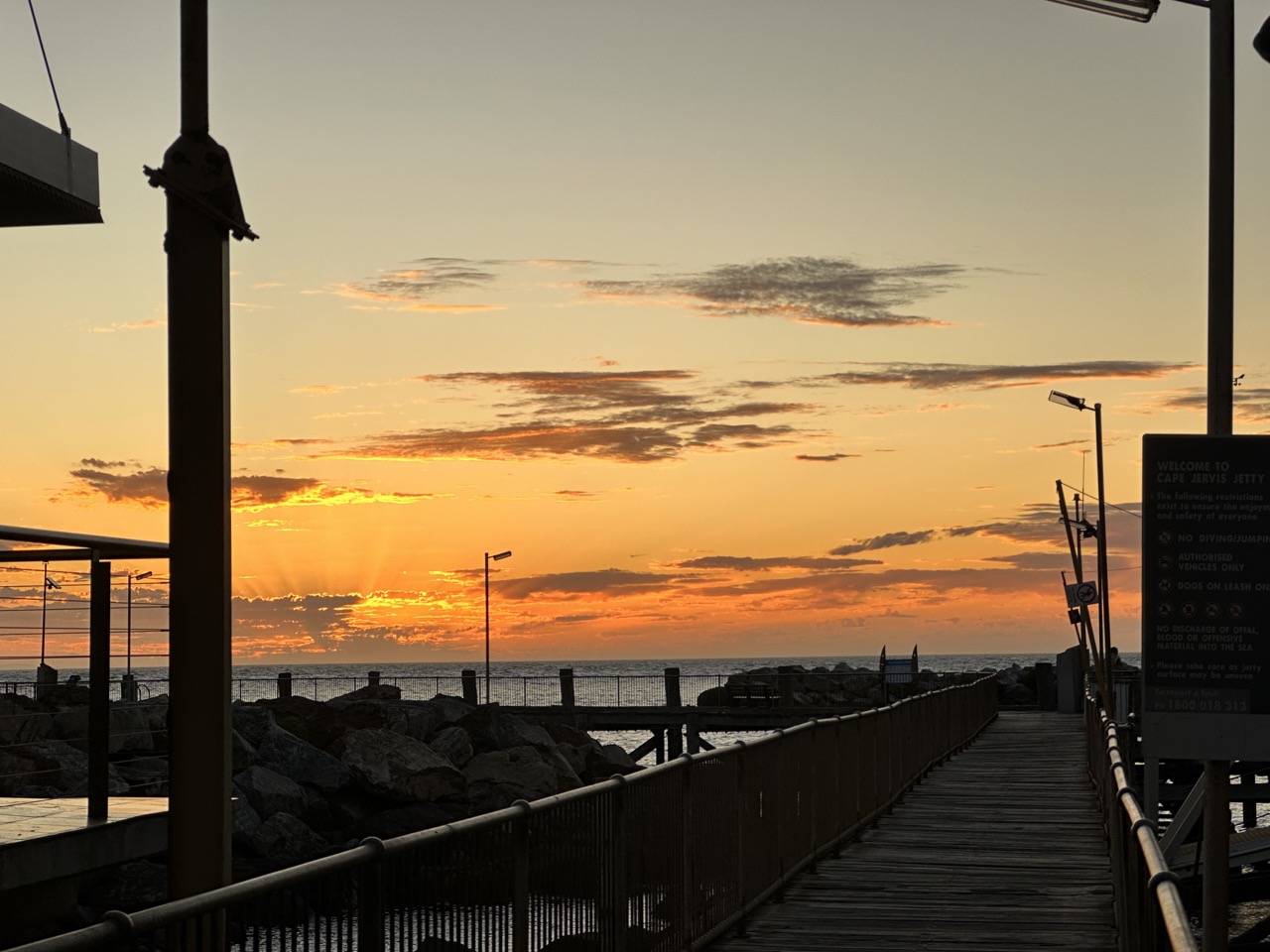 We took the ferry back to Cape Jervis and saw a brilliant sunset just as we arrived.