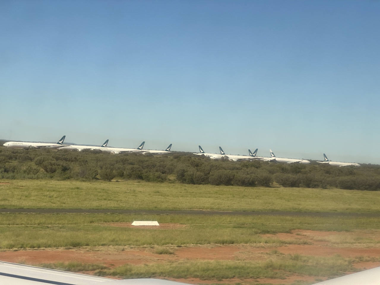 Alice Springs Airport appears to be a Cathay Pacific aircraft graveyard