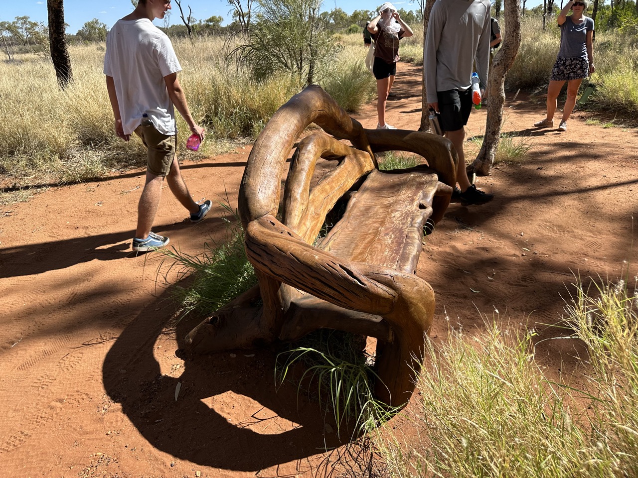 Along the pathway was a cool looking bench, but it was too hot to sit on