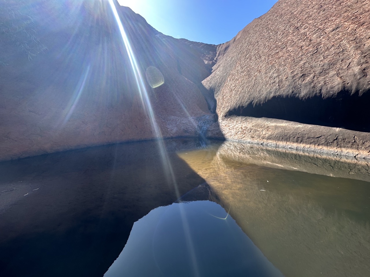 We reached Mutitjulu Waterhole, which is one of the few permanent water sources around Uluru