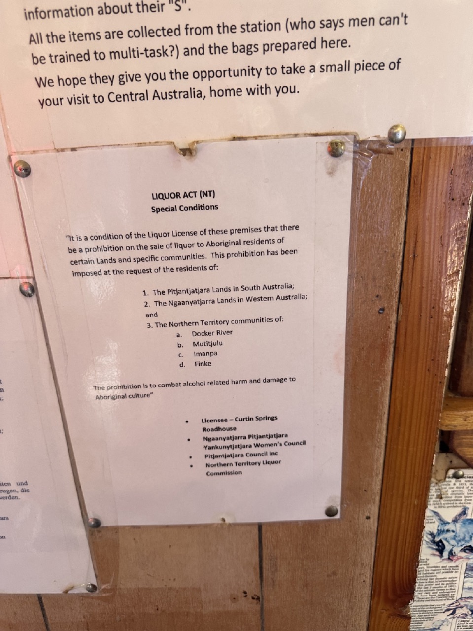 Alcohol laws in the Northern Territory are pretty strict, and many aboriginal communities have requested the stores not sell their people alcohol