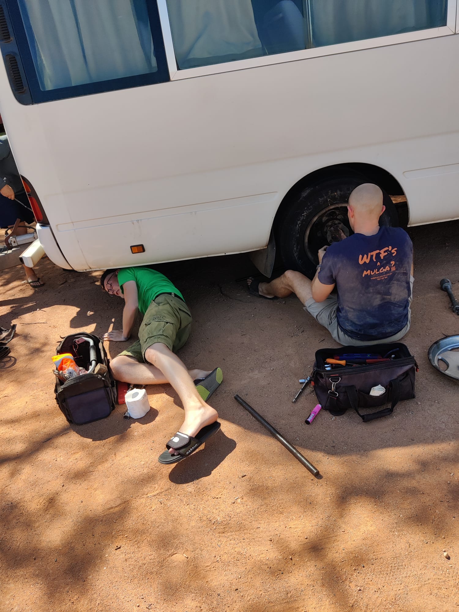 Nils was helping Adam change the tire