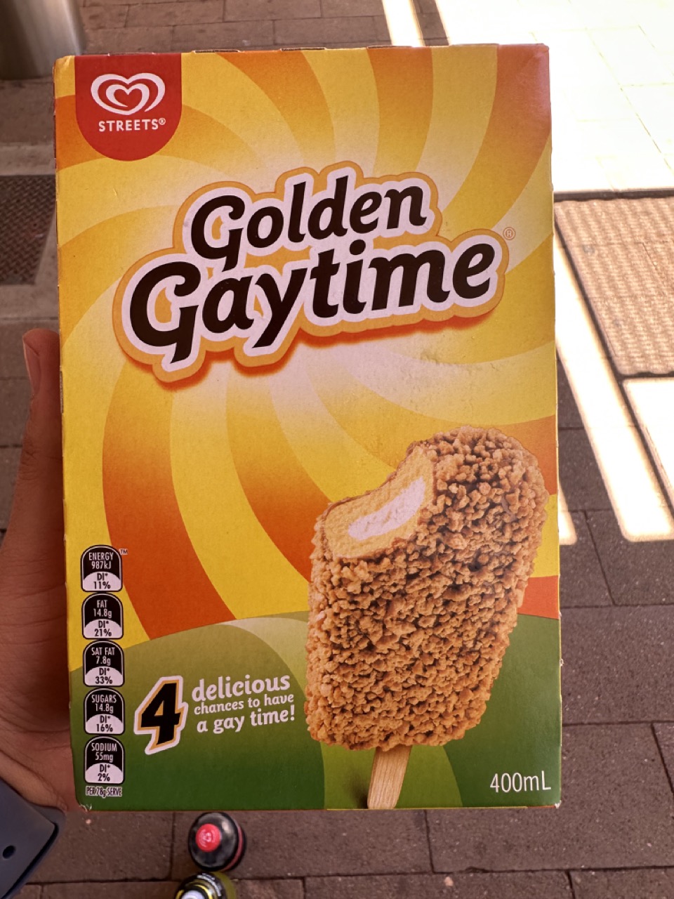 Adam suggested we try Golden Gaytime, which reminded me a lot of the chocolate eclair bars in the US