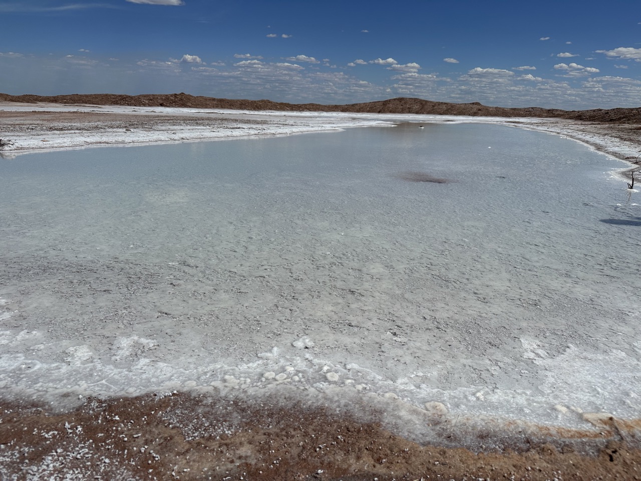 You could drink the salt water from this pond or grab a salt crystal to eat