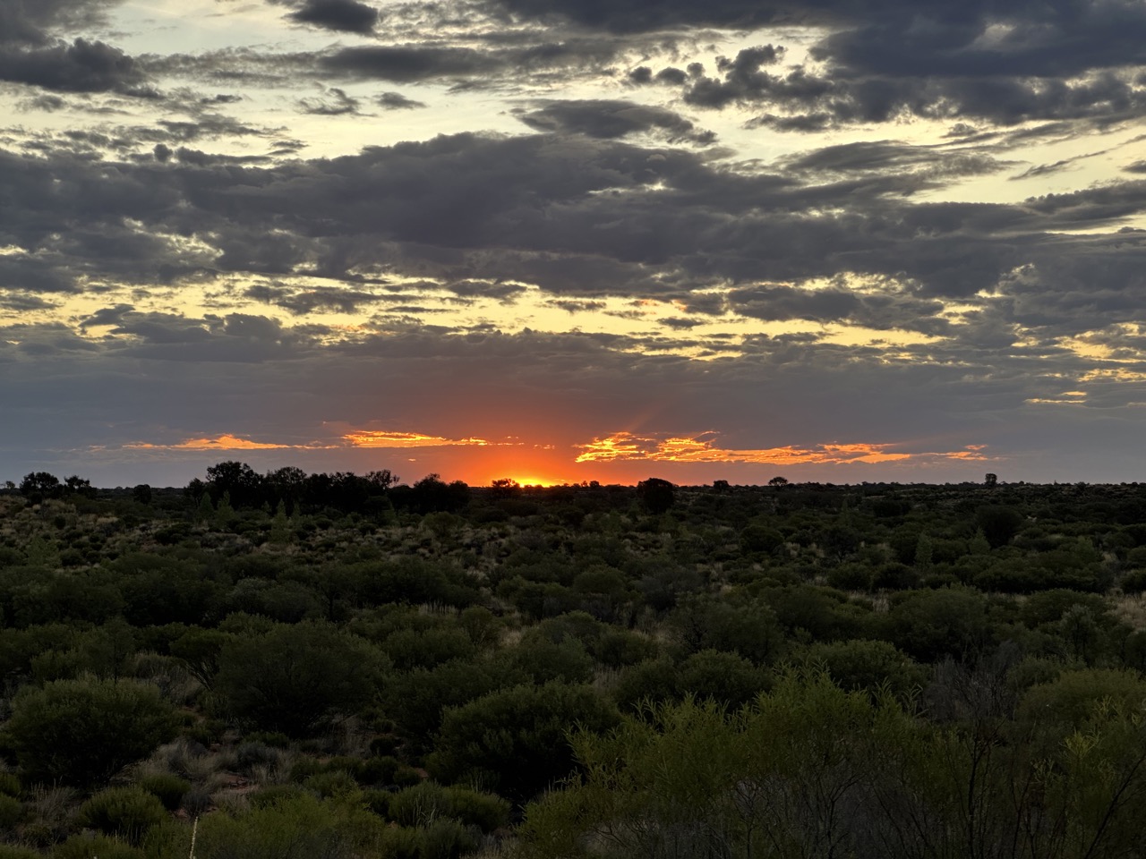 We watched the sunset and it was strangely cloudy