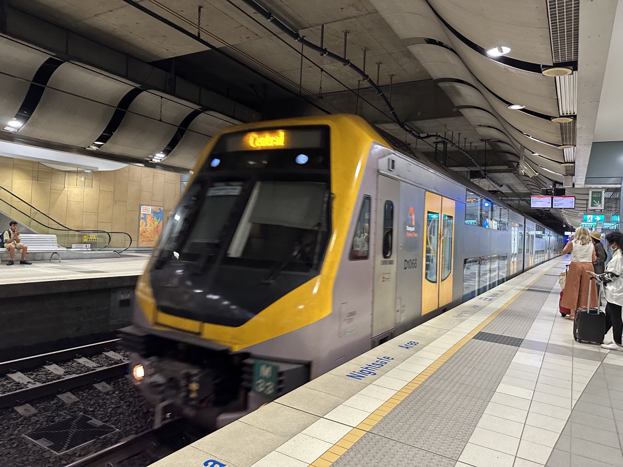 I took the train from Sydney airport to Central station