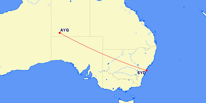 Today's flight from Ayers Rock to Sydney on Qantas (QF729). It is scheduled for 3h