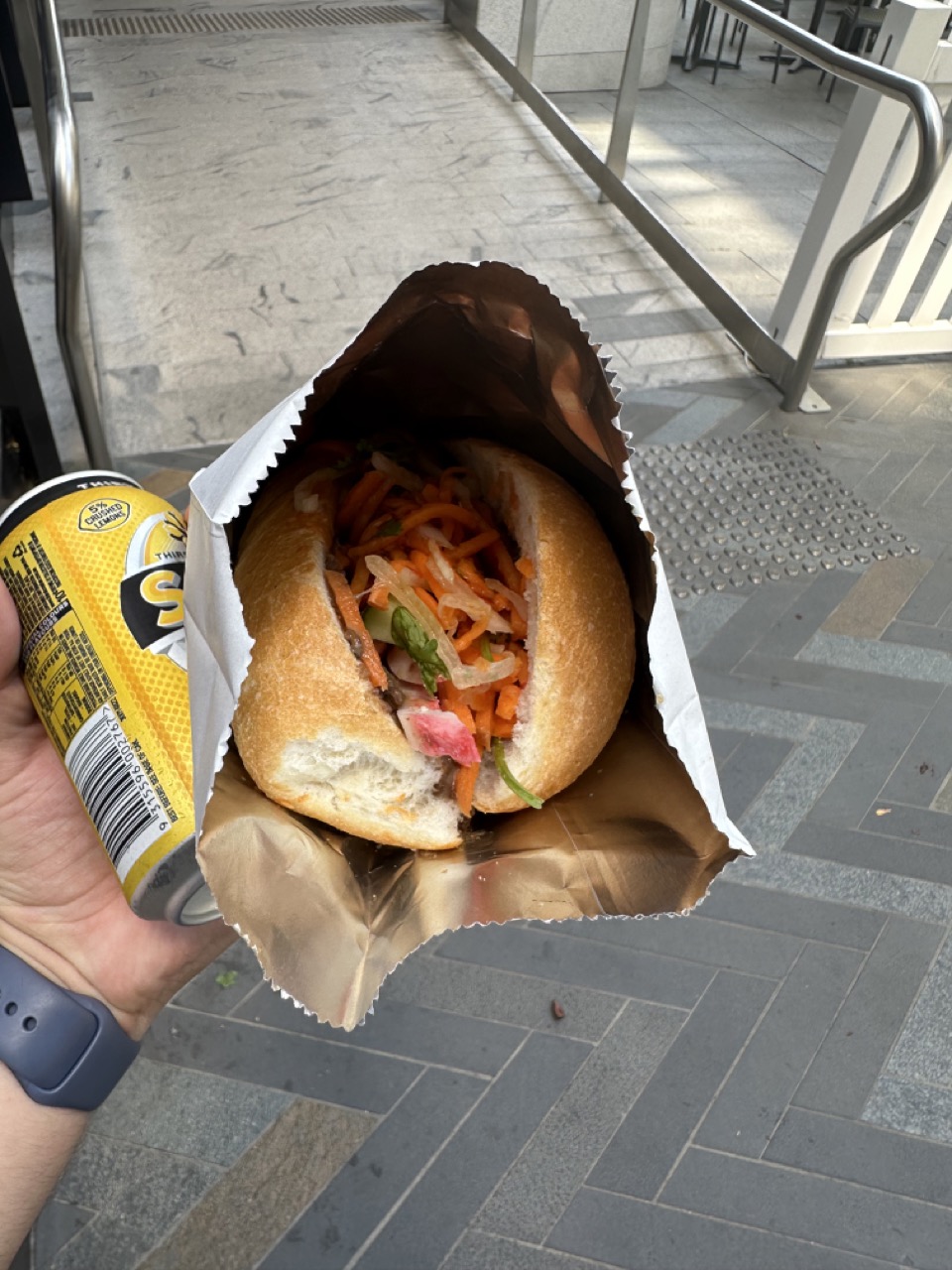 I headed to the Sydney CBD and went to Marrickville Pork Roll to get a Banh Mi and ate it on the side of the street