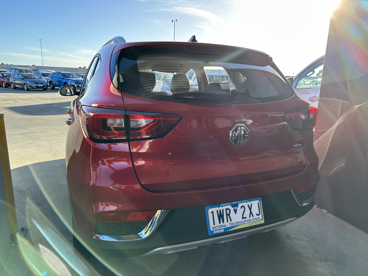 After arriving in Melbourne I picked up my rental car, a red MG ZS