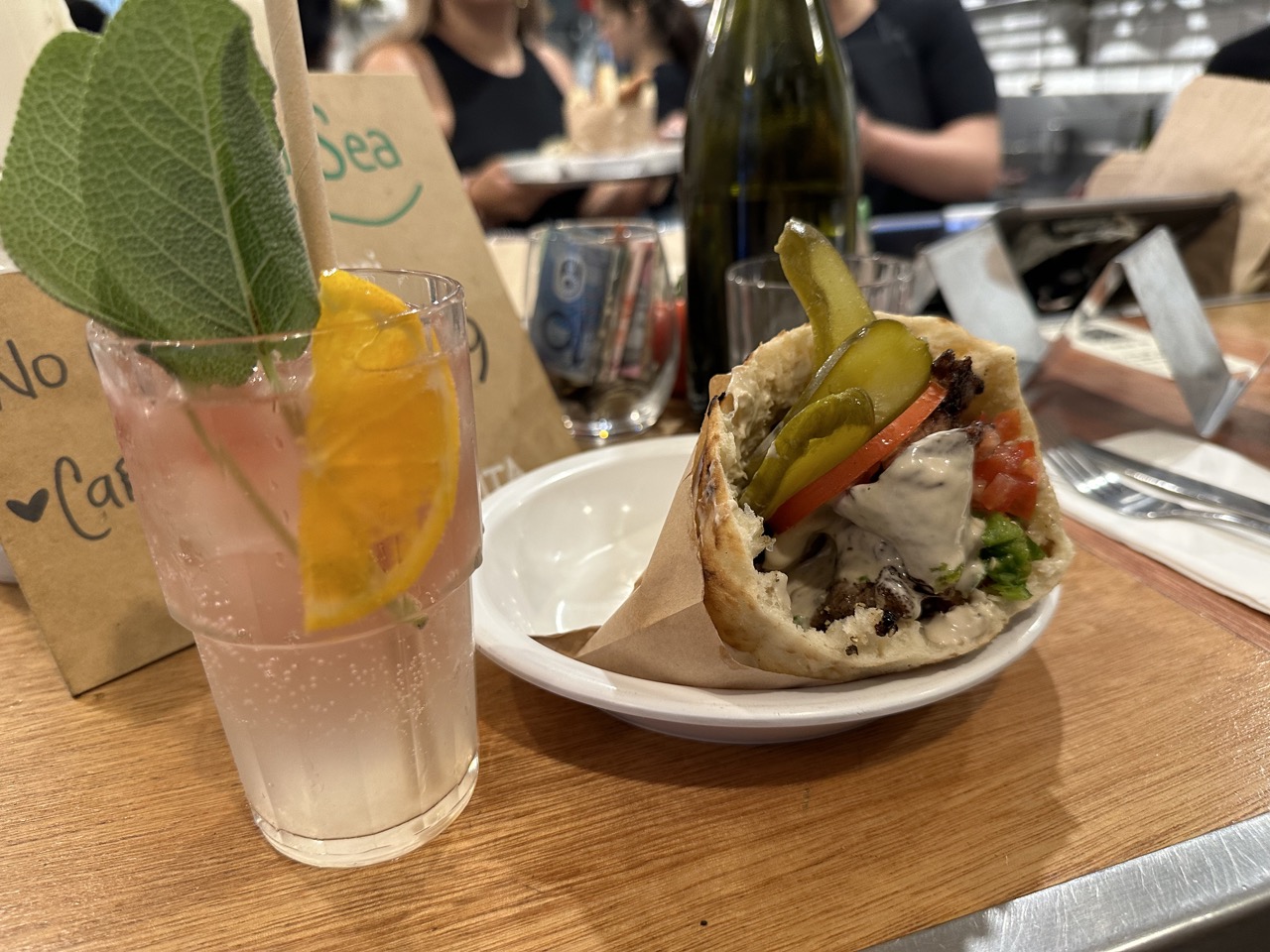 I went to Miznon, an upscale Israeli chain, and had a steak pita