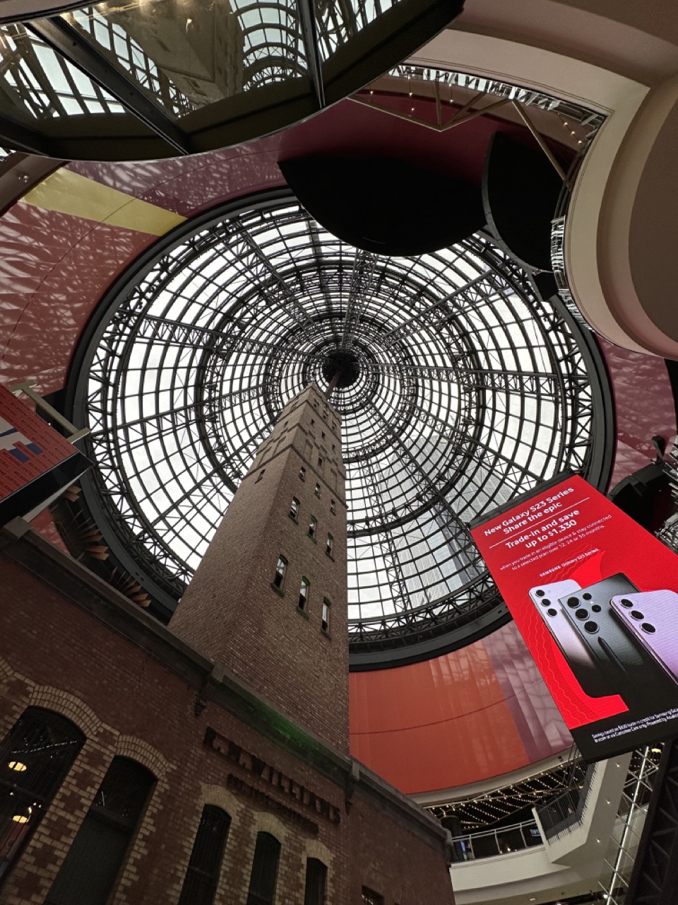 The interior of Melbourne Central mall