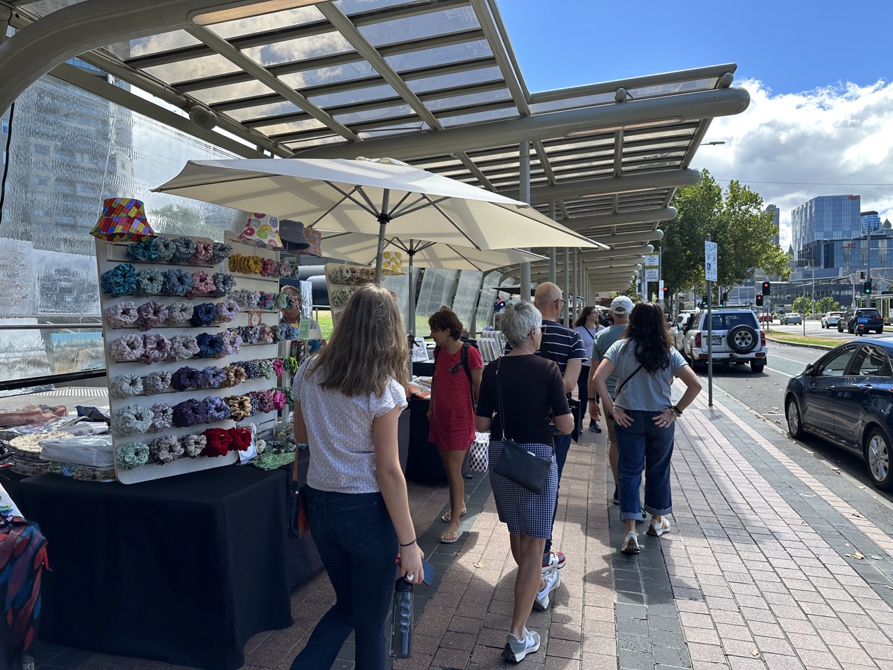 There was an art market on the street near the Art Gallery